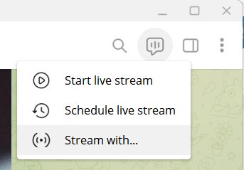 Create live stream in Telegram